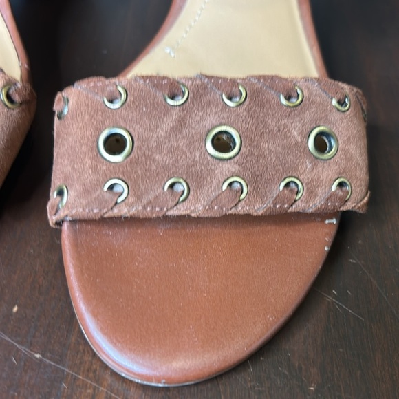 CLARKS Women's RALENE SHEEN Open Toe Sandals Stacked Heel Dark Tan Size 6.5 - Picture 7 of 17